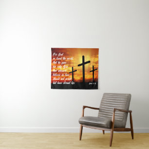 TRENDY BIBLE VERSE JOHN 3:16 CHRISTELIJK GIFT WANDKLEED
