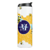 Trendy Big Blue Eyes Bee & Hives Thermal Tumbler Thermosbeker (Gedraaid links)