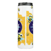 Trendy Big Blue Eyes Bee & Hives Thermal Tumbler Thermosbeker (Achterkant)