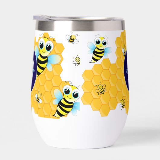 Trendy Big Blue Eyes Bijen en netelroos (Rechts)