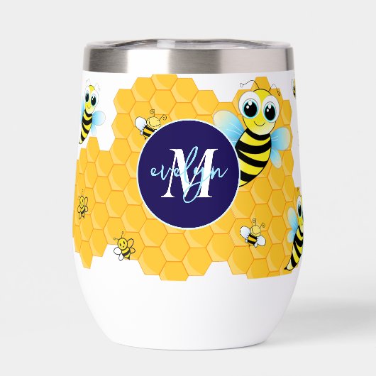 Trendy Big Blue Eyes Bijen en netelroos (Achterkant)