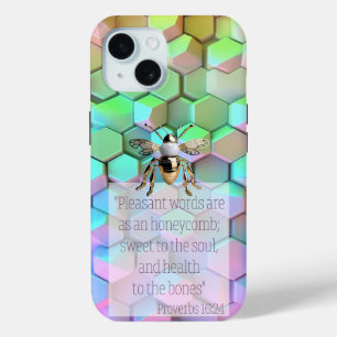 Trendy Bijbel Blauw Mauve Groen Roze Honingraat Bi iPhone 15 Case