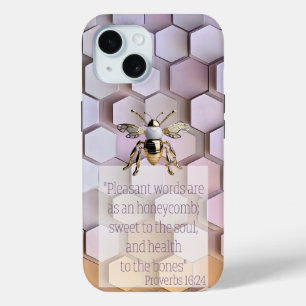 Trendy Bijbel Mauve Roze Oranje Honingraat Gouden  iPhone 15 Case