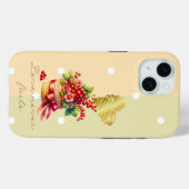 Trendy Bijbel Stip Bes Bloemige Cupcake Hart Case-Mate iPhone Case (Achterkant (horizontaal))