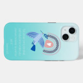 Trendy Bijbel Turquoise Folkart Duif Boho Regenboo Case-Mate iPhone Case (Achterkant (horizontaal))