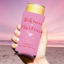 Trendy Bikini's & Martinis Roze & Rood Bachelorett