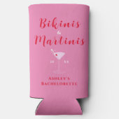 Trendy Bikini's & Martinis Roze & Rood Bachelorett Seltzer Blikjeskoeler (Achterkant)