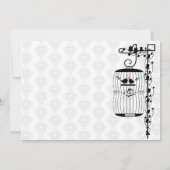 Trendy Birdcage met Elegant Damask achtergrond Kaart (Achterkant)