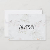 Trendy Birdcages and FlowersWedding Response Card RSVP Kaartje (Achterkant)
