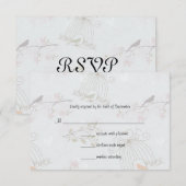Trendy Birdcages and FlowersWedding Response Card RSVP Kaartje (Voorkant / Achterkant)