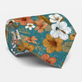 Trendy Birthday Gifts For Husband Tropical Floral Stropdas (Opgerold)