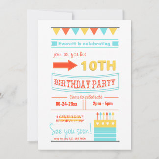 Trendy Birthday Invitation Kaart