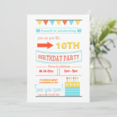 Trendy Birthday Invitation Kaart (Staand voorkant)