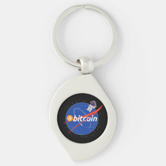Trendy Bitcoin Astronaut Ruimte Crypto Sleutelhanger