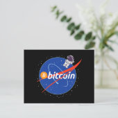 Trendy Bitcoin Astronaut Space Crypto Briefkaart (Staand voorkant)