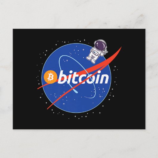 Trendy Bitcoin Astronaut Space Crypto Briefkaart (Voorkant)