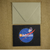 Trendy Bitcoin Astronaut Space Crypto Briefkaart