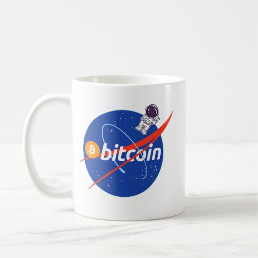 Trendy Bitcoin Astronaut Space Crypto Koffiemok (Links)