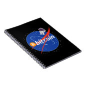 Trendy Bitcoin Ruimtevaarder Space Crypto Notitieboek (Rechterzijde)