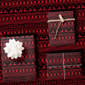 Trendy Black and Red Nordic Ugly Sweater Christmas Inpakpapier Vel