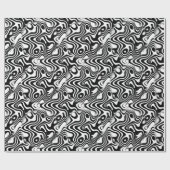 Trendy Black and White Abstract Swirls Pattern Cadeaupapier (Vlak)