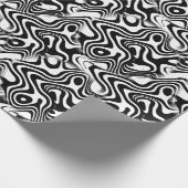 Trendy Black and White Abstract Swirls Pattern Cadeaupapier (Hoek)