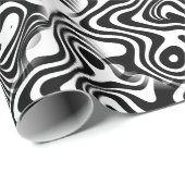 Trendy Black and White Abstract Swirls Pattern Cadeaupapier (Rol Hoek)