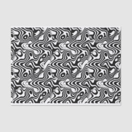 Trendy Black and White Abstract Swirls Pattern Tissuepapier