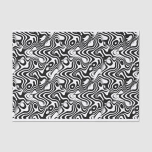 Trendy Black and White Abstract Swirls Pattern Tissuepapier