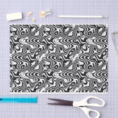 Trendy Black and White Abstract Swirls Pattern Tissuepapier (Craft)