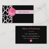 Trendy Black and White Giraffe met roze maaltijd Visitekaartje (Voorkant / Achterkant)