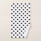 Trendy Black and White Hearts Pattern Bad Handdoek (Handdoek)