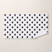 Trendy Black and White Hearts Pattern Bad Handdoek (Handdoek)