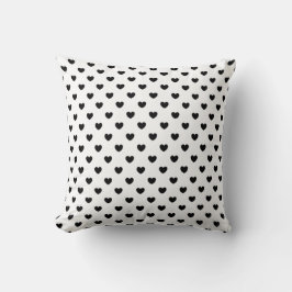 Trendy Black and White Hearts Pattern Sierkussen