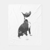 Trendy Black and white Pit Bull dog Fleece Deken (Voorkant)