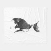Trendy Black and white Pit Bull dog Fleece Deken (Voorkant (Horizontaal))
