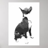 Trendy Black and white Pit Bull dog Poster (Voorkant)