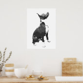 Trendy Black and white Pit Bull dog Poster (Keuken)