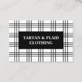Trendy Black and White Pset Tartan Classic Visitekaartje (Voorkant)