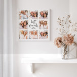 Trendy Black and White Script | Foto van beste vri Imitatie Canvas Print<br><div class="desc">Dit trendy zwarte en witte ontwerp kenmerkt acht van uw favoriete foto's van u en uw bijen! De woorden "beste vrienden"verschijnen in zwart modern manuscript,  en er is ruimte om de naam van u en uw beste vriend op een witte achtergrond toe te voegen.</div>