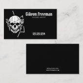 Trendy Black and White Skull Rozen Tattoo Artist Visitekaartje (Voorkant / Achterkant)
