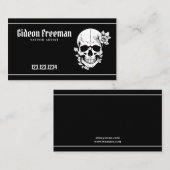 Trendy Black and White Skull Tattoo Artist Visitekaartje (Voorkant / Achterkant)
