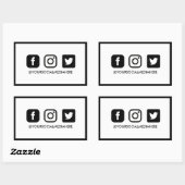 Trendy Black and White Social Media Rechthoekige Sticker (Vel)