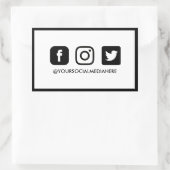 Trendy Black and White Social Media Rechthoekige Sticker (Tas)