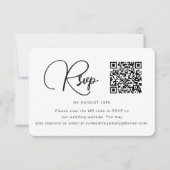 Trendy Black and White Wedding Photo RSVP QR Code (Voorkant)