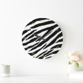Trendy Black and White Zebra Animal Pattern Grote Klok (Huis)