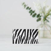 Trendy Black and White Zebra met bedrijfsnaam Visitekaartje (Staand voorkant)
