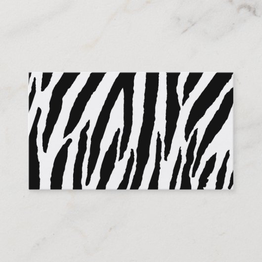 Trendy Black and White Zebra met bedrijfsnaam Visitekaartje (Voorkant)