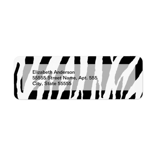 Trendy Black and White Zebra Pattern Etiket (Voorkant)