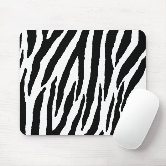 Trendy Black and White Zebra Pattern Muismat (Met muis)